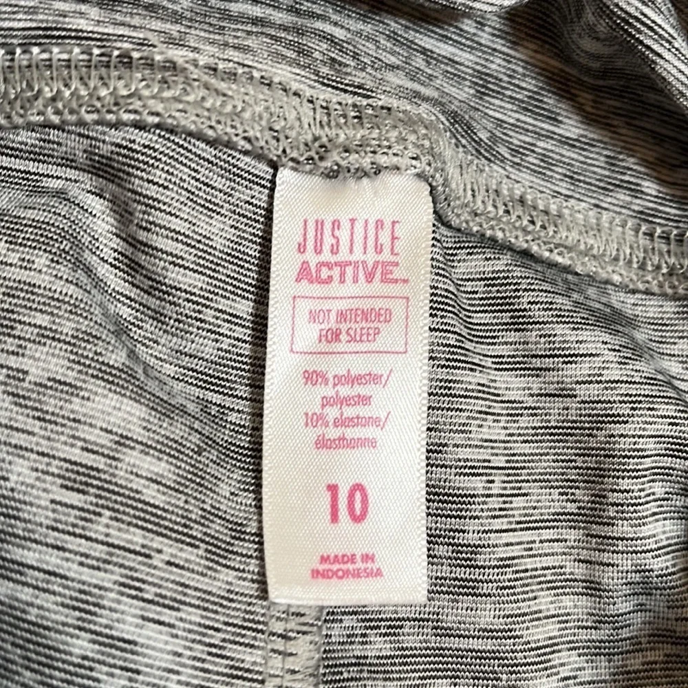 JUSTICE Sport Active Gray White Leggings